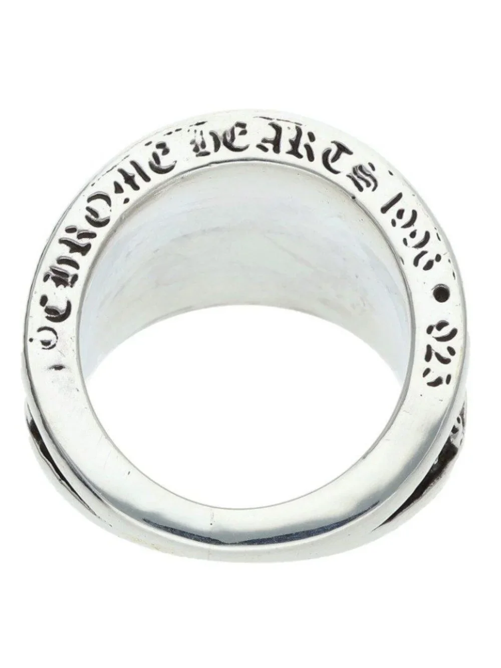 Chrome Hearts Wide Narrow BS Fluer Band BS Flared Silver Ring